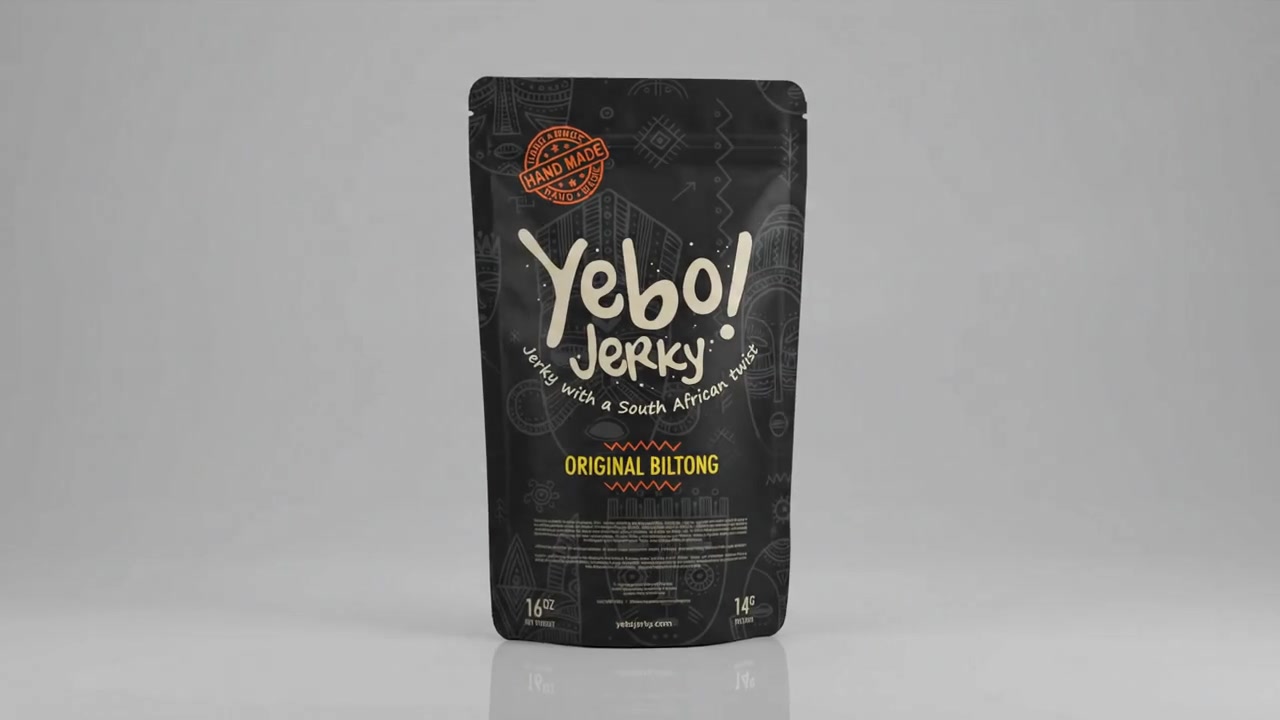 Yebo Jerky packaged food brand animation poster